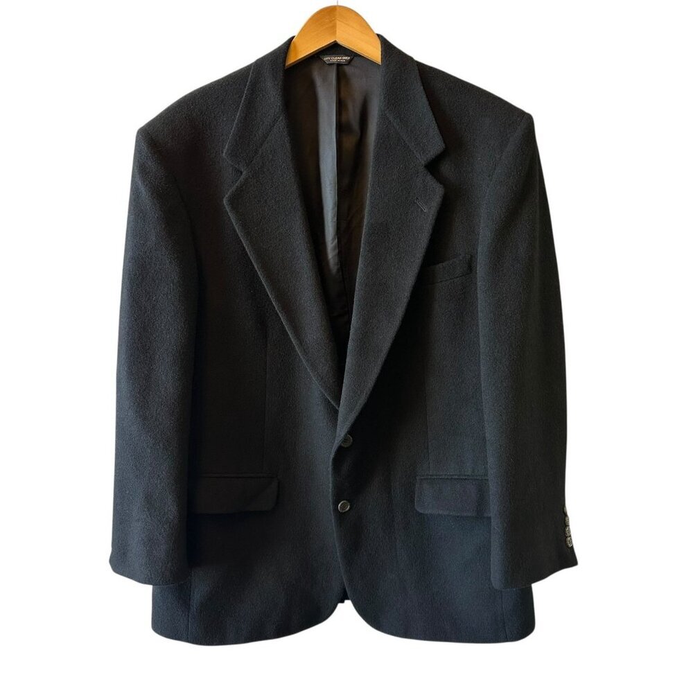 Roundtree & Yorke Black Camel Hair Blazer – Classic Men’s Jacket Size 46 L - Picture 3 of 7